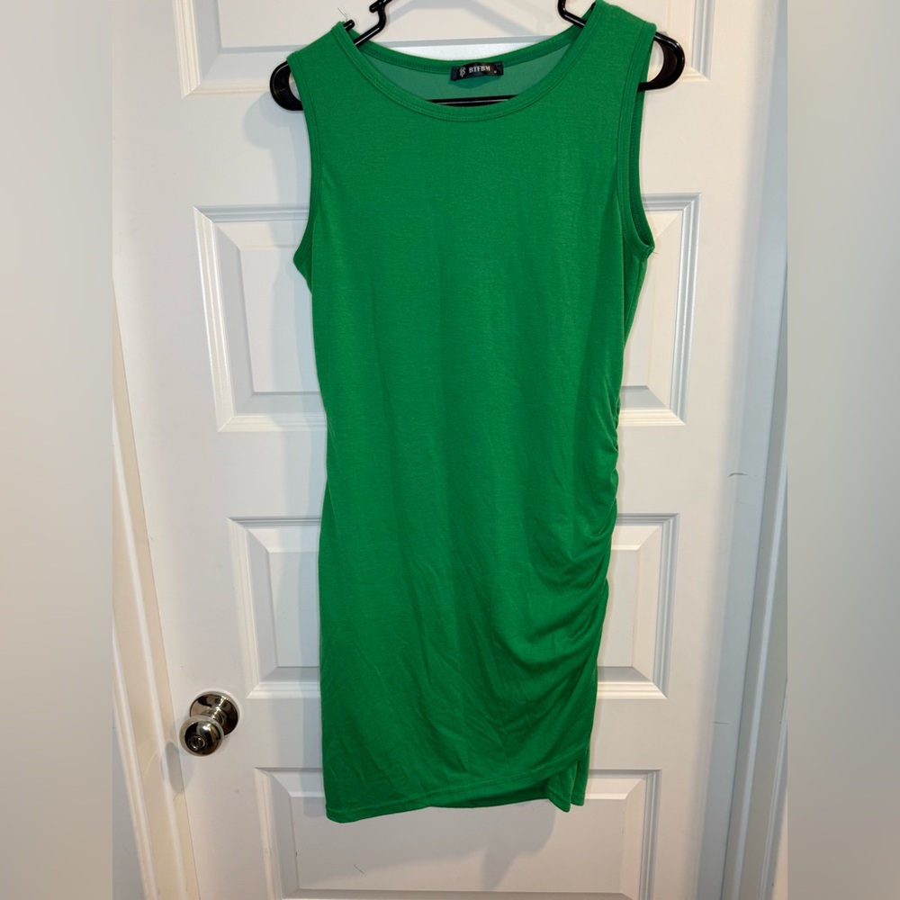Amazon Green Asymmetrical Women's Dress